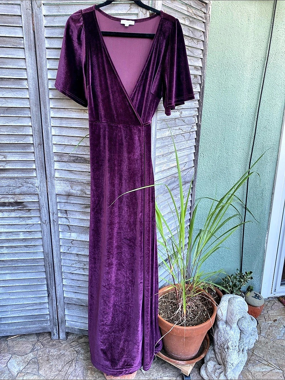 Baltic Born Meghan Velvet Maxi Dress in Purple Size Medium